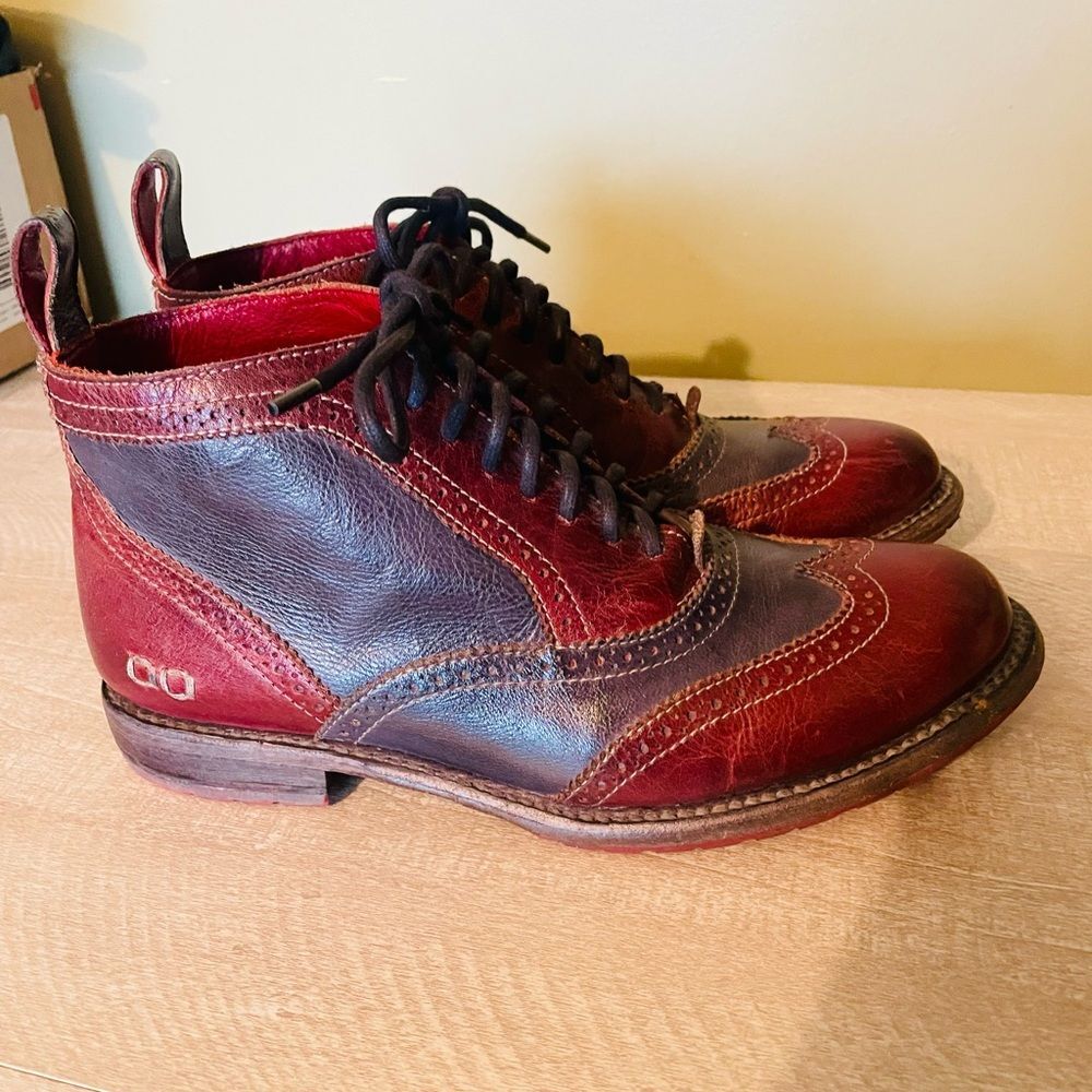BedStu Cobbler wing tip boots multicolor mens sz 7 ladies 8 ankle slip-on oxford